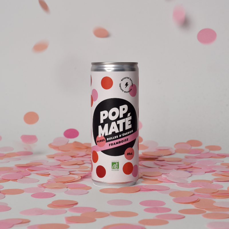 Canette POP Maté Framboise et confettis