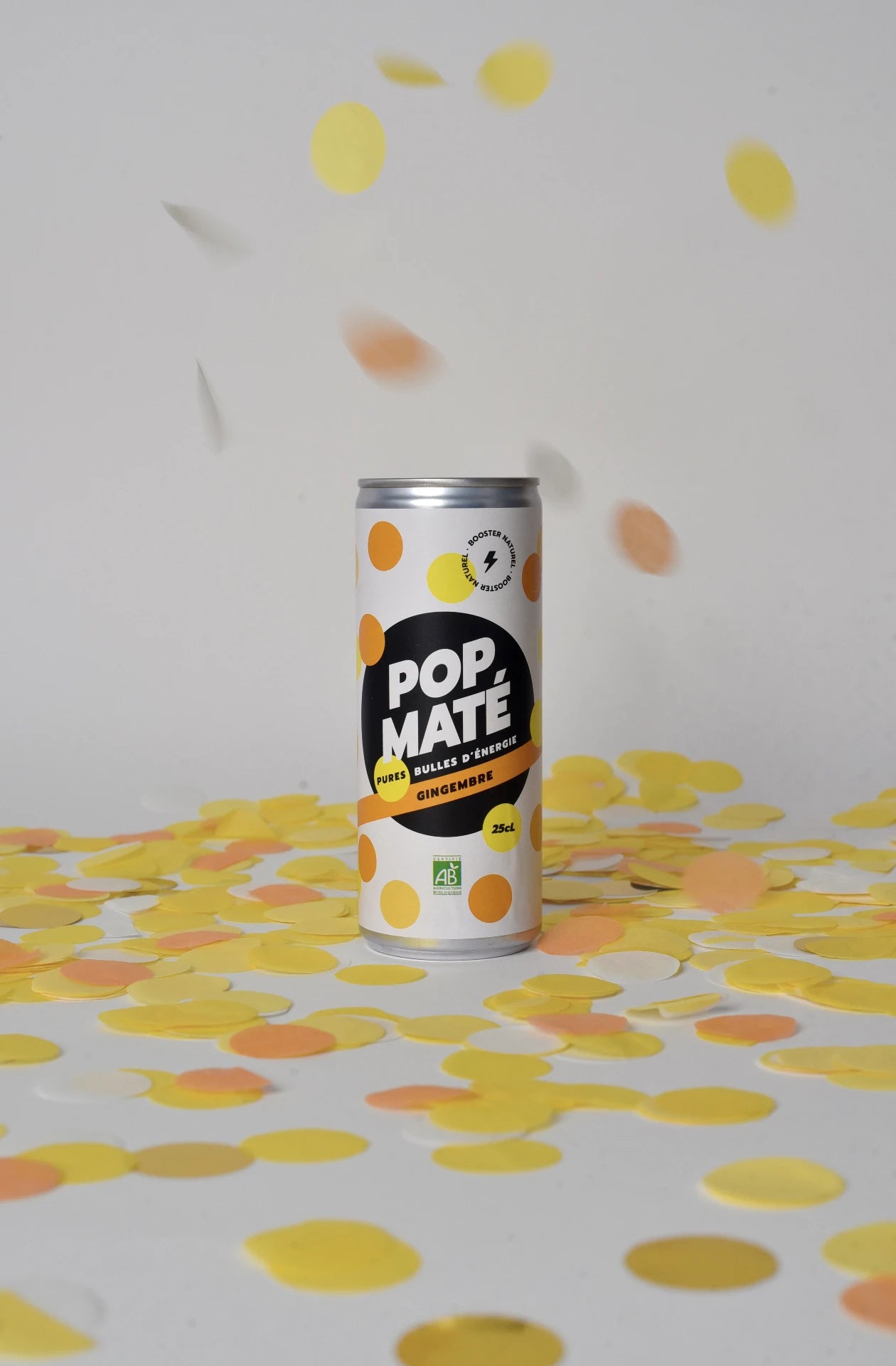 Canettes POP Maté Gingembre et confettis